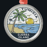 Djerba Tunesien Vintages Emblem Ornament Aus Metall<br><div class="desc">Djerba Vektorgrafik Design. Djerba,  eine Insel vor der Küste Tunesiens,  ist bekannt für seine mediterranen Strände.</div>