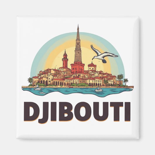 Djibouti Afrika Reise Geschenk 🗺️ Magnet (Vorne)