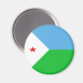 Djibouti Fisheye Flag Magnet (Vorderseite/Rückseite)