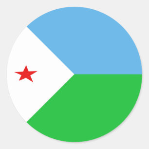 Djibouti Fisheye Flag-Sticker Runder Aufkleber