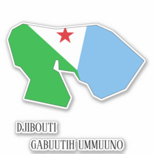 Djibouti Flag Charming Patriotic Karte Aufkleber