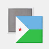 Djibouti Flag Magnet (Vorderseite/Rückseite)