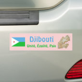 Djibouti Flag + Map Autoaufkleber (Auf Auto)