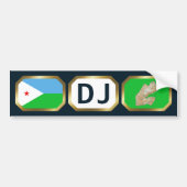 Djibouti Flag Map Code Autoaufkleber (Vorne)