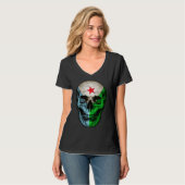 Djibouti Flag Skull Djibouti Roots Proud Patriotic T-Shirt (Vorderseite Vollansicht)