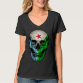Djibouti Flag Skull Djibouti Roots Proud Patriotic T-Shirt (Vorderseite)