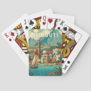 Djibouti Illustration Reise Kunst Vintage Spielkarten