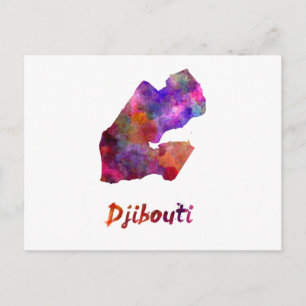 Djibouti im Watercolor Postkarte