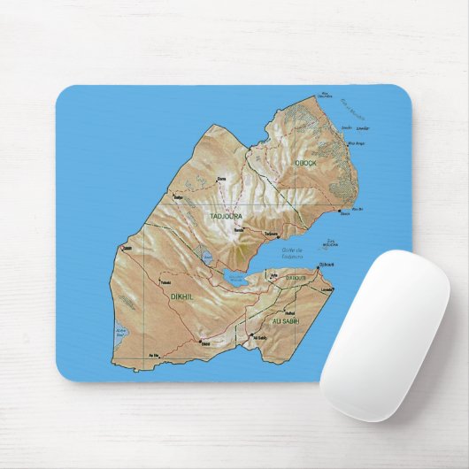 Djibouti Map Mousepad (Mit Mouse)