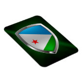 Djibouti Mettalic Emblem Magnet (Rechte Seite)