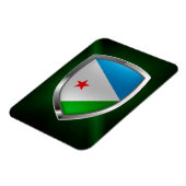 Djibouti Mettalic Emblem Magnet (Linke Seite)