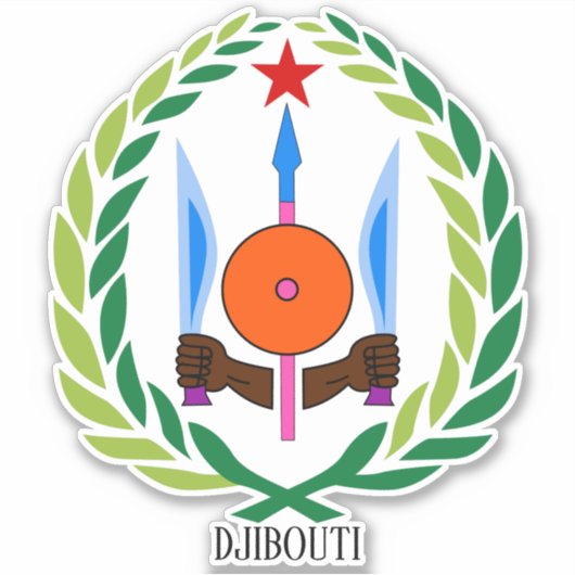 Djibouti National Emblem Patriotic Aufkleber (Vorderseite)