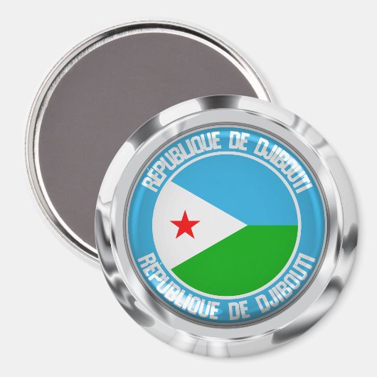 Djibouti Round Emblem Magnet (Vorderseite/Rückseite)