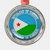 Djibouti Round Emblem Ornament Aus Metall (Vorne)