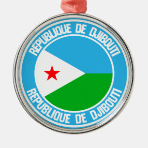 Djibouti Round Emblem Ornament Aus Metall