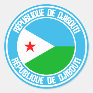 Djibouti Round Emblem Runder Aufkleber
