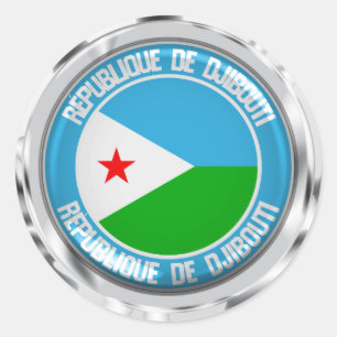 Djibouti Round Emblem Runder Aufkleber