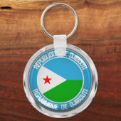 Djibouti Round Emblem Schlüsselanhänger (Vorderseite)