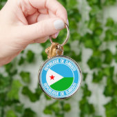 Djibouti Round Emblem Schlüsselanhänger (Hand)