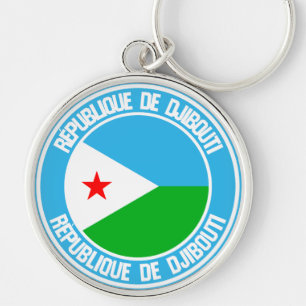 Djibouti Round Emblem Schlüsselanhänger