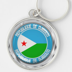 Djibouti Round Emblem Schlüsselanhänger