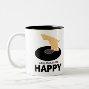 DJing macht mich glücklich Zweifarbige Tasse