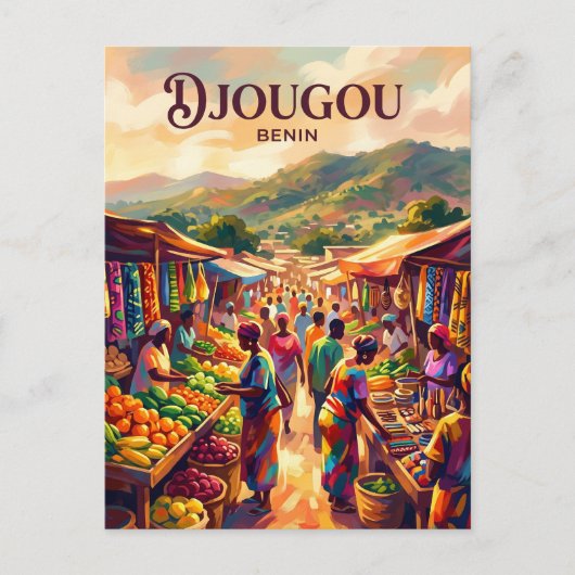 Djougou-Markt Benin Postkarte (Vorderseite)