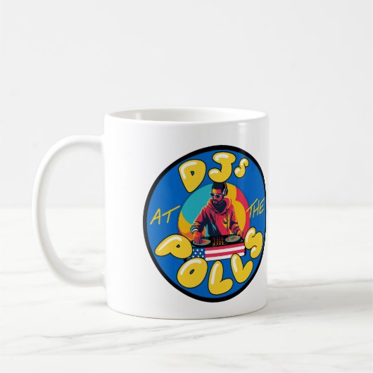 DJs bei den Umfragen - Round-Logos-Tasse Kaffeetasse (Links)