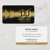 DJs Deejay Beruflich Music Band Event Gold Visitenkarte (Vorne/Hinten)