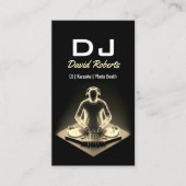 DJs Karaoke Modern Black Gold Music Event Visitenkarte (Vorderseite)