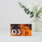 DJs Music Dee Jay Flaming Fire Visitenkarte (Stehend Vorderseite)
