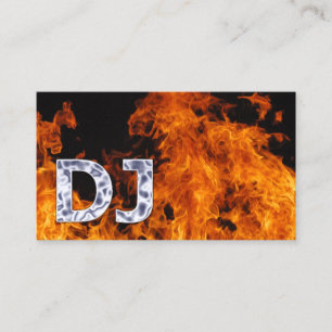DJs Music Dee Jay Flaming Fire Visitenkarte