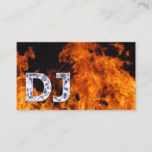 DJs Music Dee Jay Flaming Fire Visitenkarte (Vorderseite)
