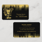 DJs Music Instruments Event Organizer Gold Visitenkarte (Vorne/Hinten)