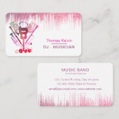 DJs Music Instruments Event Organizer Pink Visitenkarte (Vorne/Hinten)