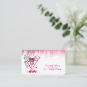DJs Music Instruments Event Organizer Pink Visitenkarte (Stehend Vorderseite)