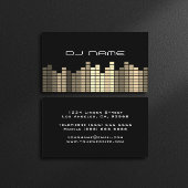 DJs Music Producer Gold Equalizer Business Card Visitenkarte
