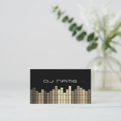 DJs Music Producer Gold Equalizer Business Card Visitenkarte (Stehend Vorderseite)