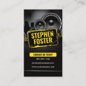 DJs Signer Music Producer Black Yellow Splash Visitenkarte (Vorderseite)