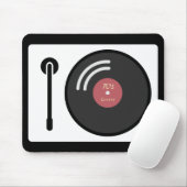DJs Turntable & Vinyl Record Mouse Pad Mousepad (Mit Mouse)