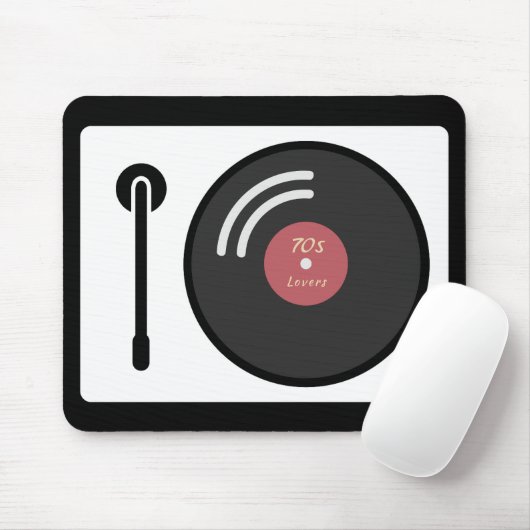DJs Turntable & Vinyl Record Mouse Pad Mousepad (Mit Mouse)