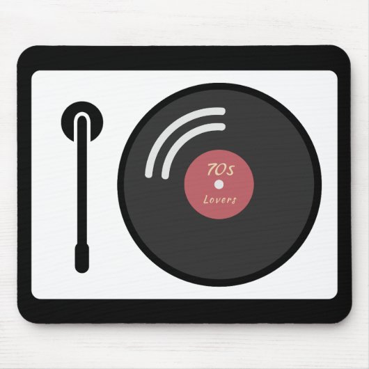 DJs Turntable & Vinyl Record Mouse Pad Mousepad (Vorne)