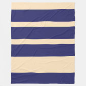Dk Blau + Creme Breitbandstreifen Fleecedecke (Vorderseite)