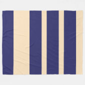 Dk Blau + Creme Breitbandstreifen Fleecedecke (Vorderseite (Horizontal))