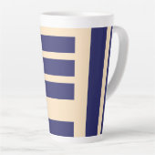 Dk Blau + Creme Streifen  Milchtasse (Rechte Ecke)