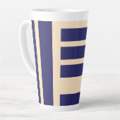 Dk Blau + Creme Streifen  Milchtasse (Linke Ecke)