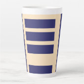 Dk Blau + Creme Streifen  Milchtasse (Vorderseite)