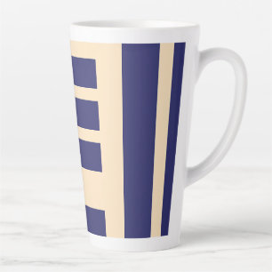Dk Blau + Creme Streifen Milchtasse