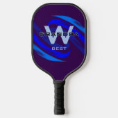 Dk Blue Best Opa mit Monogrammatikalischen Initial Pickleball Schläger (Vorderseite)