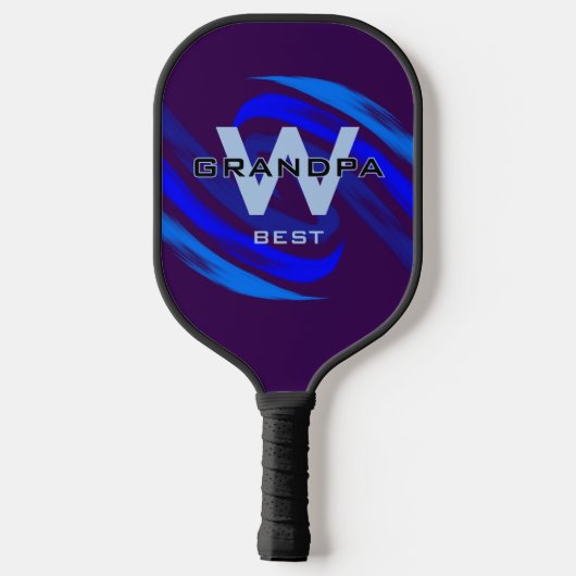 Dk Blue Best Opa mit Monogrammatikalischen Initial Pickleball Schläger (Rückseite)
